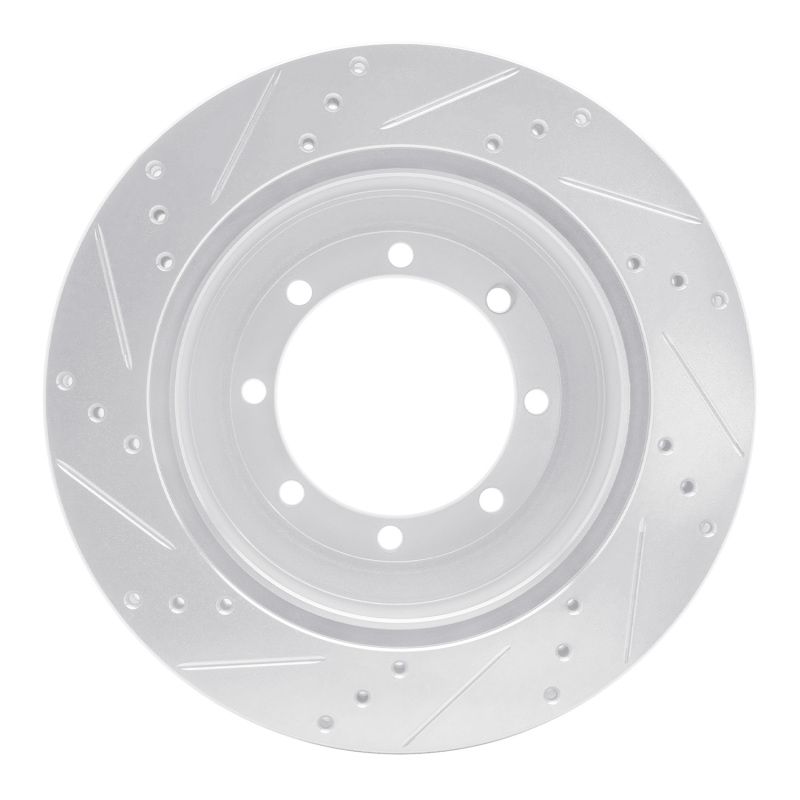 Ford E-350 Super Duty Brake Rotor (1) - Rear Right - R1 Concepts - Drilled & Slotted - Silver - `99-`07